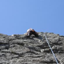 école d'escalade au-dessus de Montvalezan - falaise de Versondane