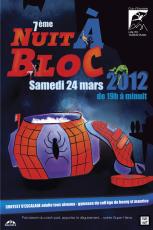 affiche de la nuit à bloc, contest d'escalade à Bourg St Maurice en Savoie